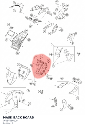 Diagram preview: MASK BACK BOARD (76014060100)