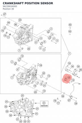 Diagram preview: CRANKSHAFT POSITION SENSOR (96239034000)