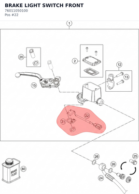 Diagram preview: BRAKE LIGHT SWITCH FRONT (76011050100)
