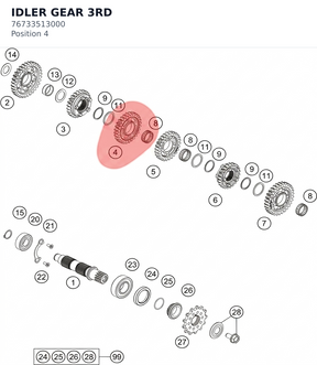 Diagram preview: IDLER GEAR 3RD (76733513000)