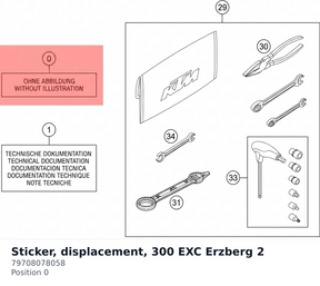 Diagram preview: Sticker, displacement, 300 EXC Erzberg 2 (79708078058)