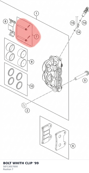Diagram preview: BOLT WHITH CLIP            '99 (58713017000)
