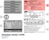Diagram preview: Emissions sticker 5 KTM (LI22-619-6A)