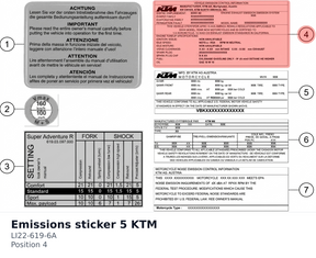 Diagram preview: Emissions sticker 5 KTM (LI22-619-6A)