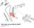 Diagram preview: ISA collar screw M8x25 ISA45 (C0000350802500S)