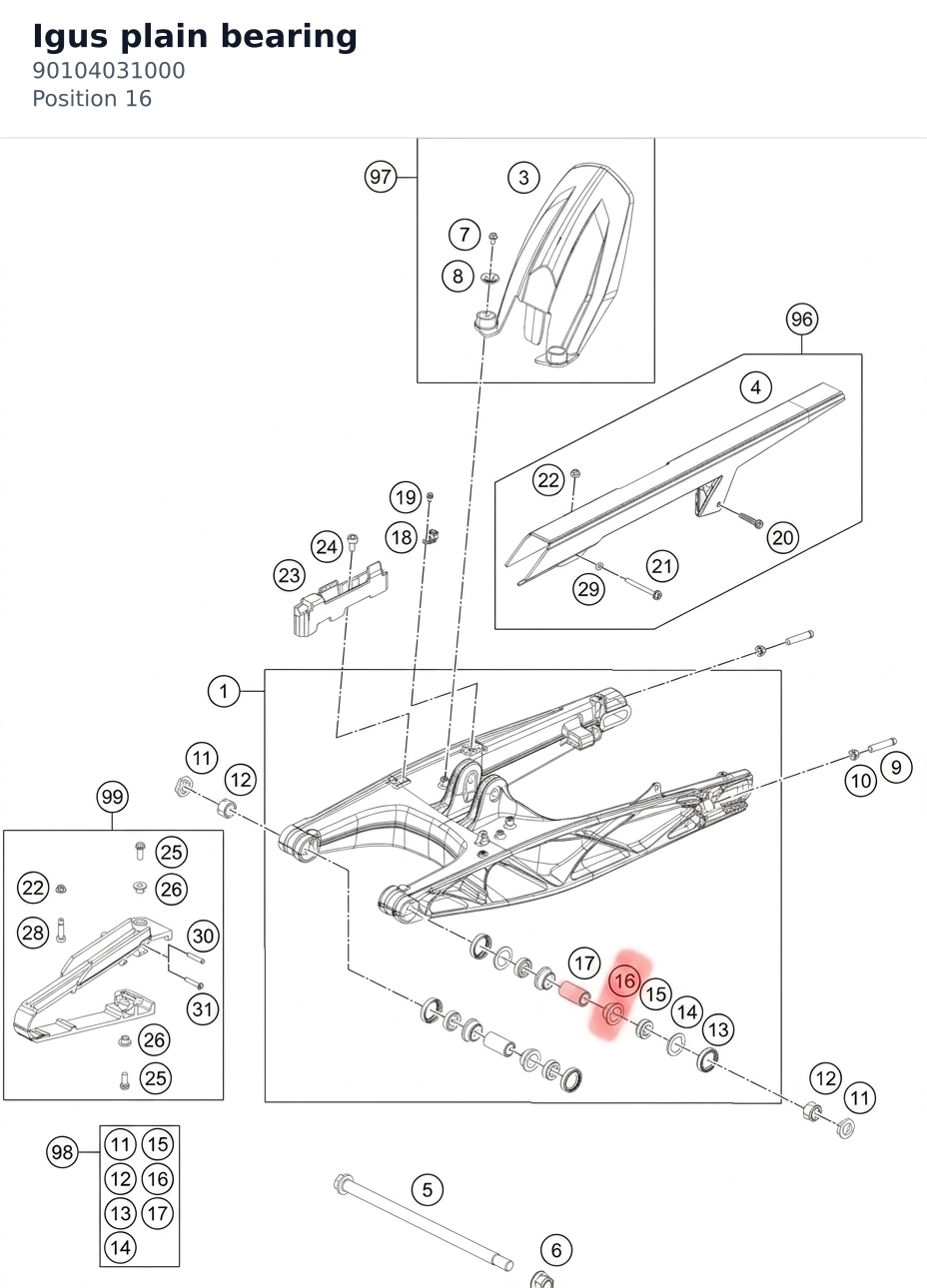Diagram preview: Igus plain bearing (90104031000)