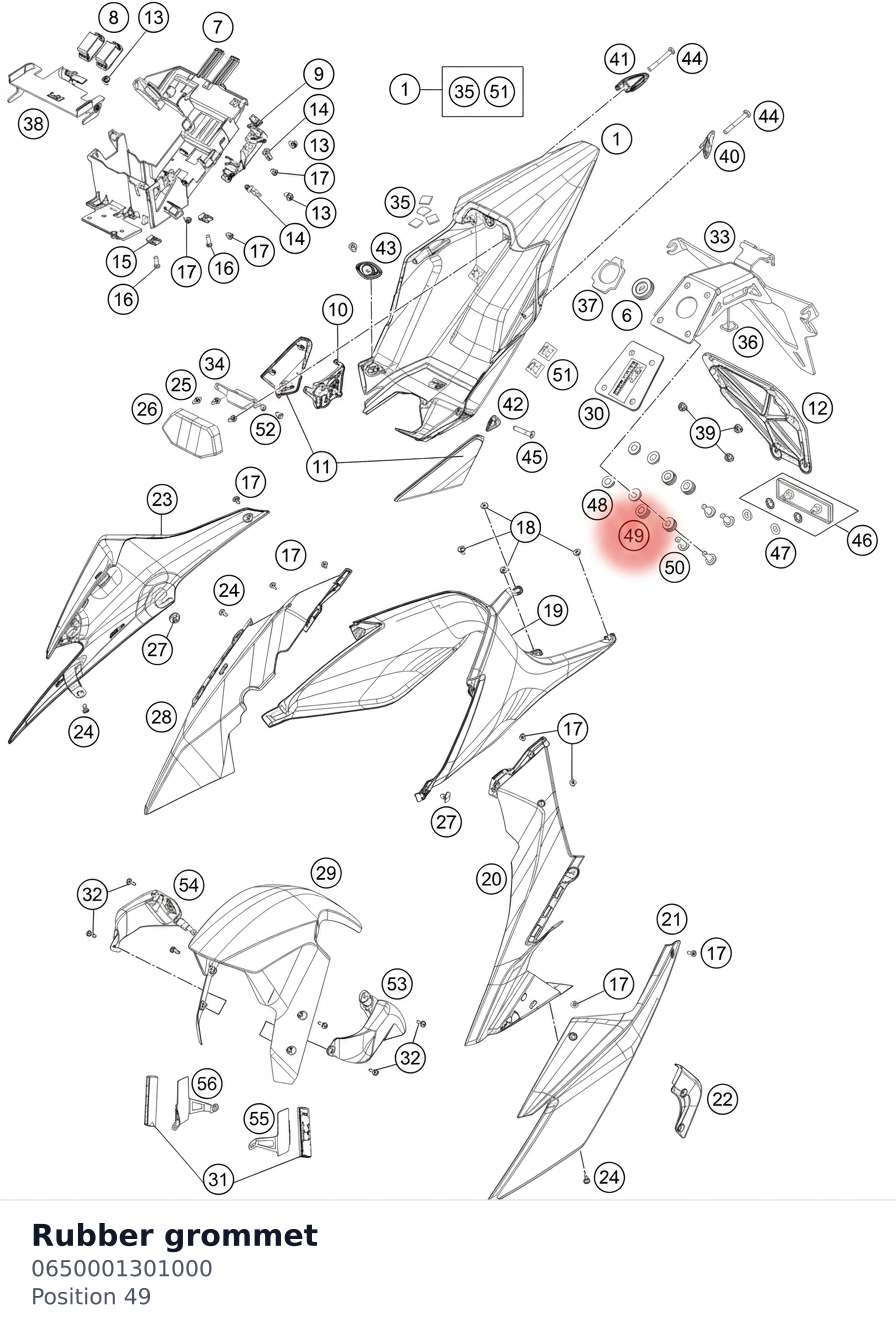 Diagram preview: Rubber grommet (0650001301000)