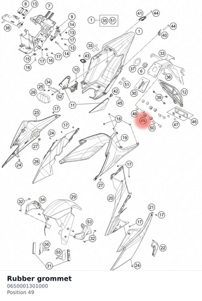 Diagram preview: Rubber grommet (0650001301000)