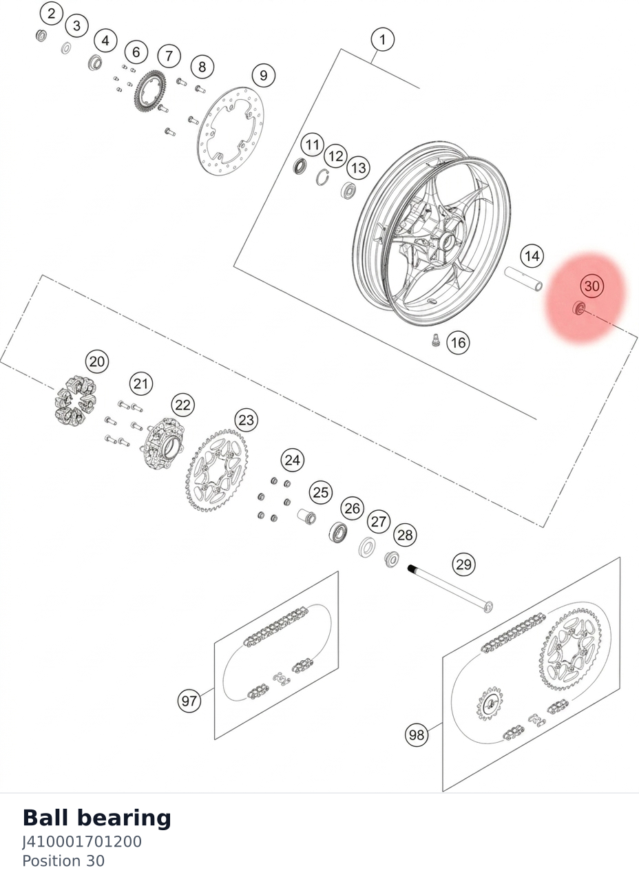 Diagram preview: Ball bearing (J410001701200)