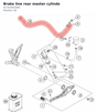 Diagram preview: Brake line rear master cylinde (61742002000)
