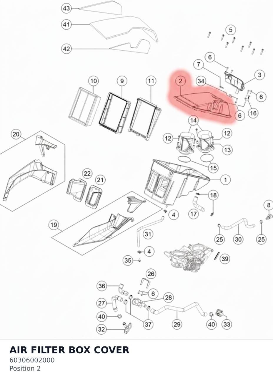 Diagram preview: AIR FILTER BOX COVER (60306002000)