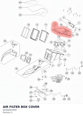 Diagram preview: AIR FILTER BOX COVER (60306002000)