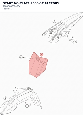 Diagram preview: START NO.PLATE 250SX-F FACTORY (7900800700028A)