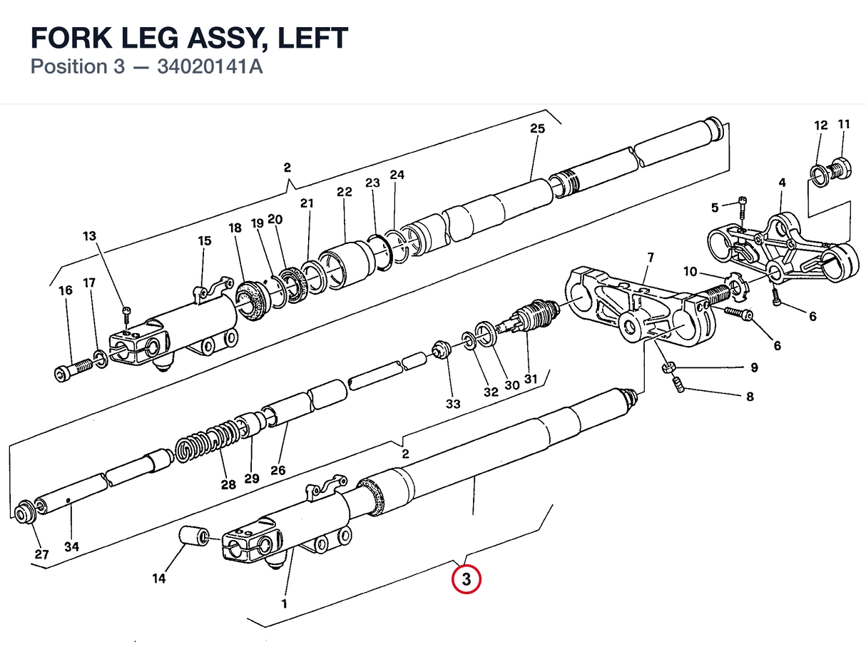 FORK LEG ASSY, LEFT