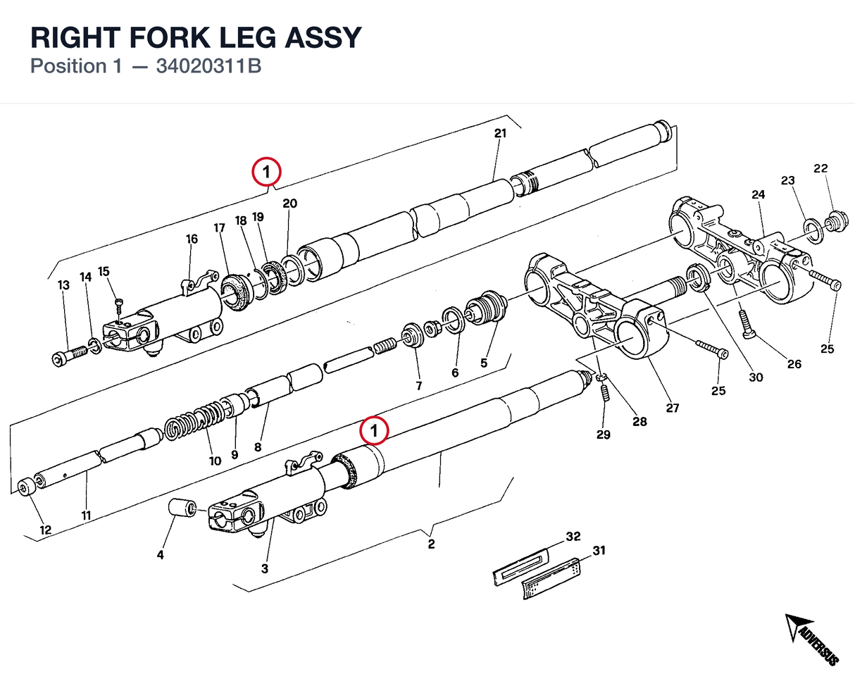 RIGHT FORK LEG ASSY