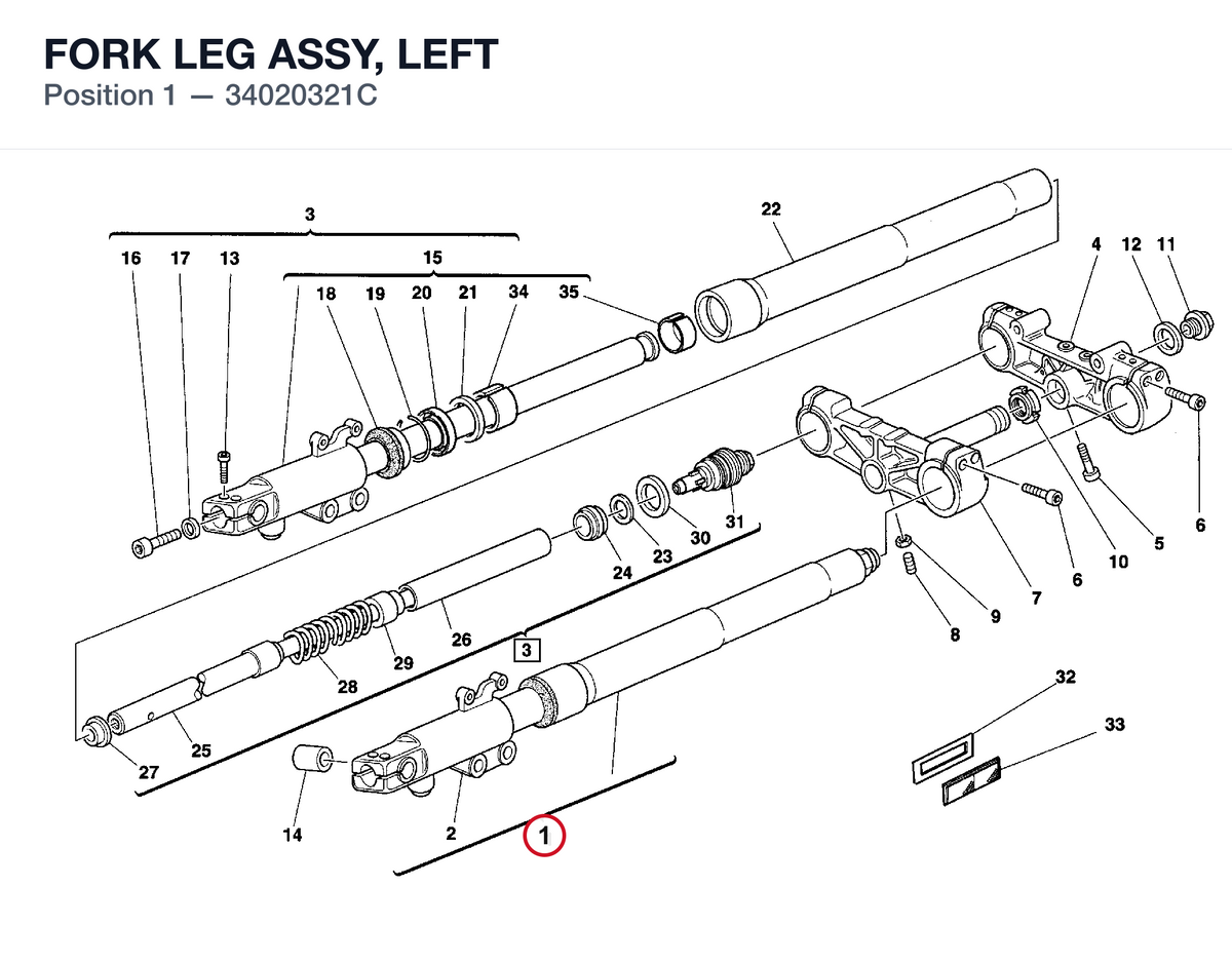 FORK LEG ASSY, LEFT