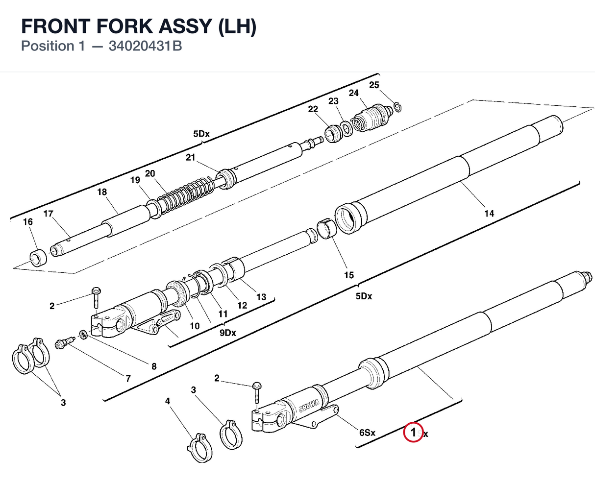 FRONT FORK ASSY (LH)