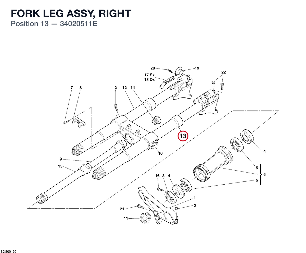 FORK LEG ASSY, RIGHT