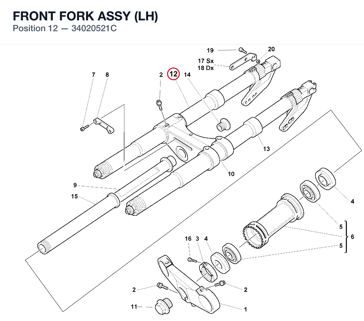 FRONT FORK ASSY (LH)