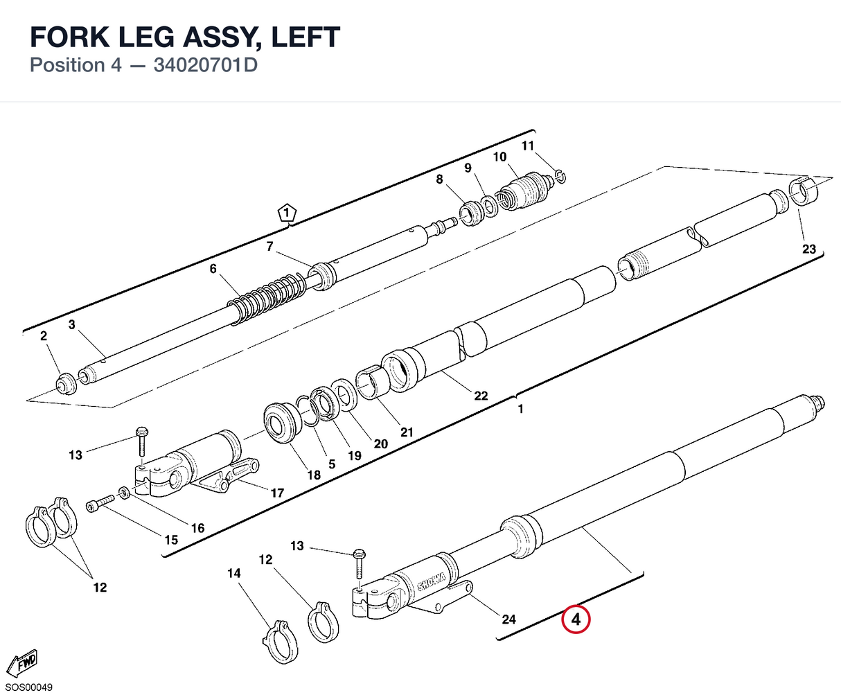 FORK LEG ASSY, LEFT