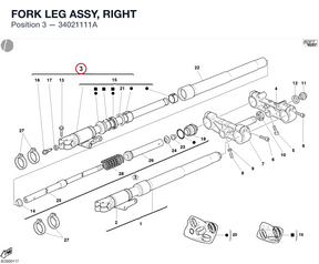 FORK LEG ASSY, RIGHT 34021111A diagram position