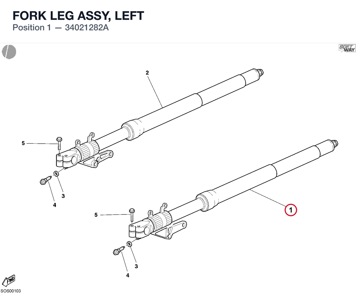 FORK LEG ASSY, LEFT