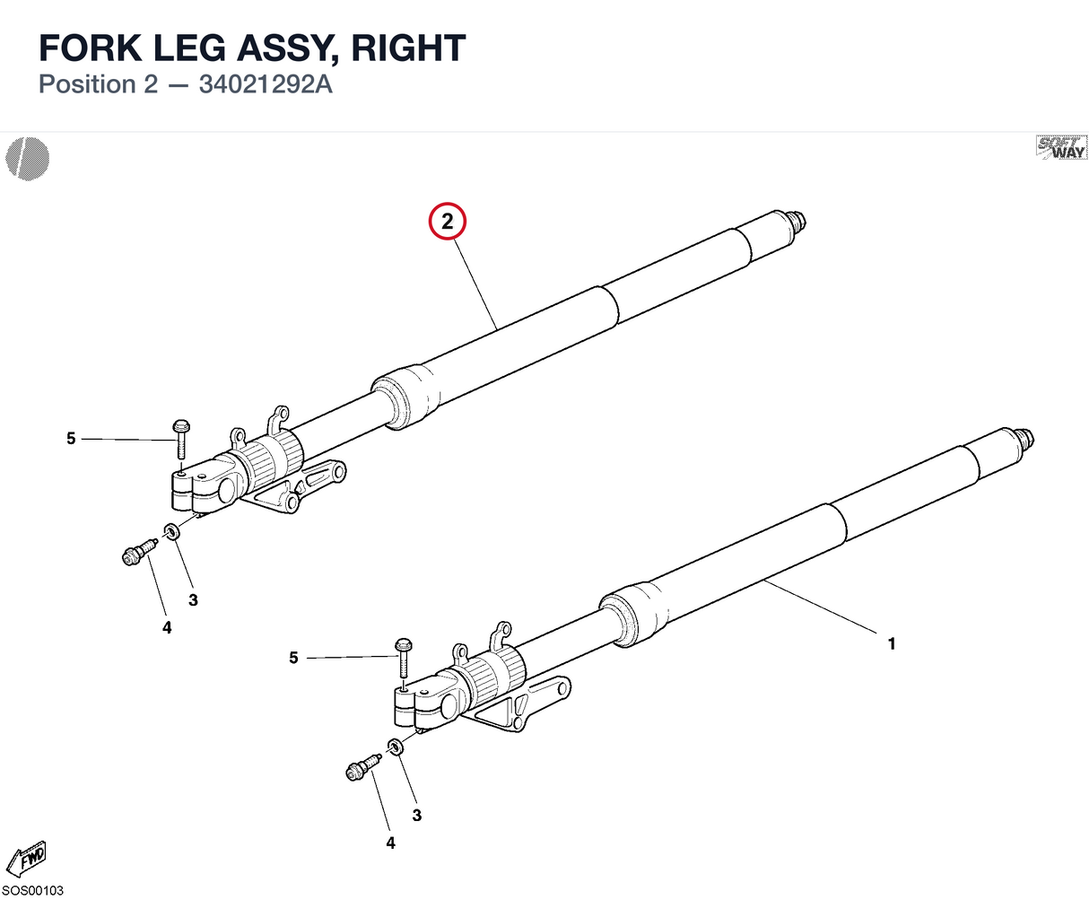 FORK LEG ASSY, RIGHT