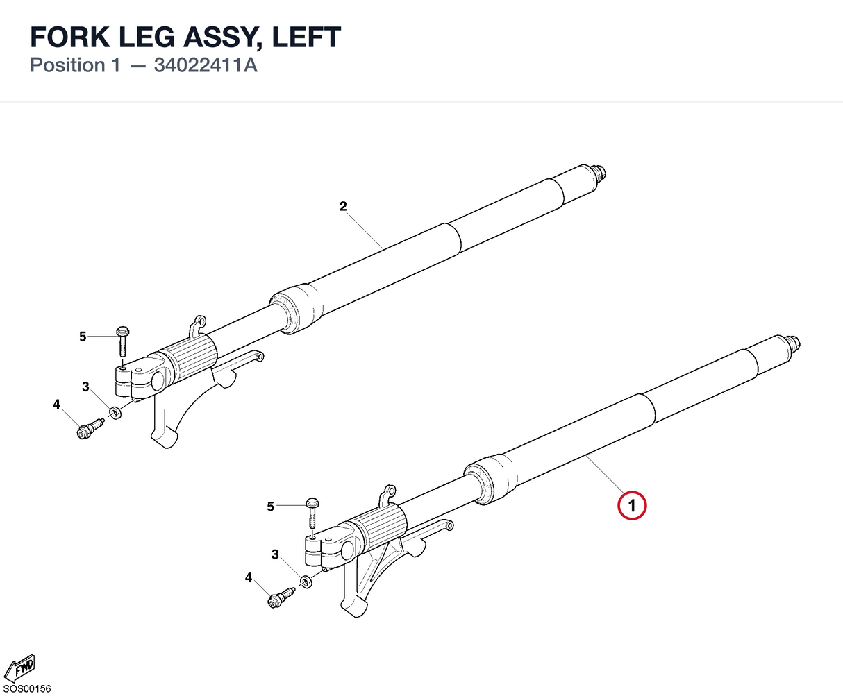 FORK LEG ASSY, LEFT