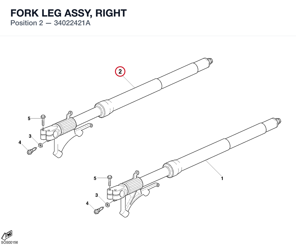 FORK LEG ASSY, RIGHT