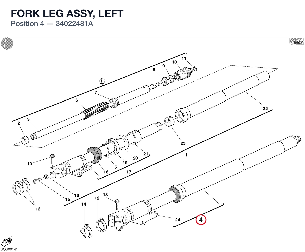 FORK LEG ASSY, LEFT