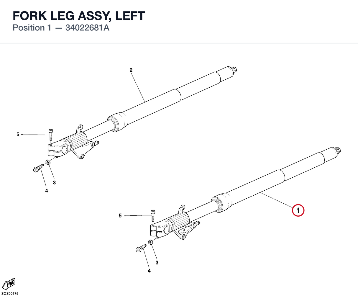 FORK LEG ASSY, LEFT