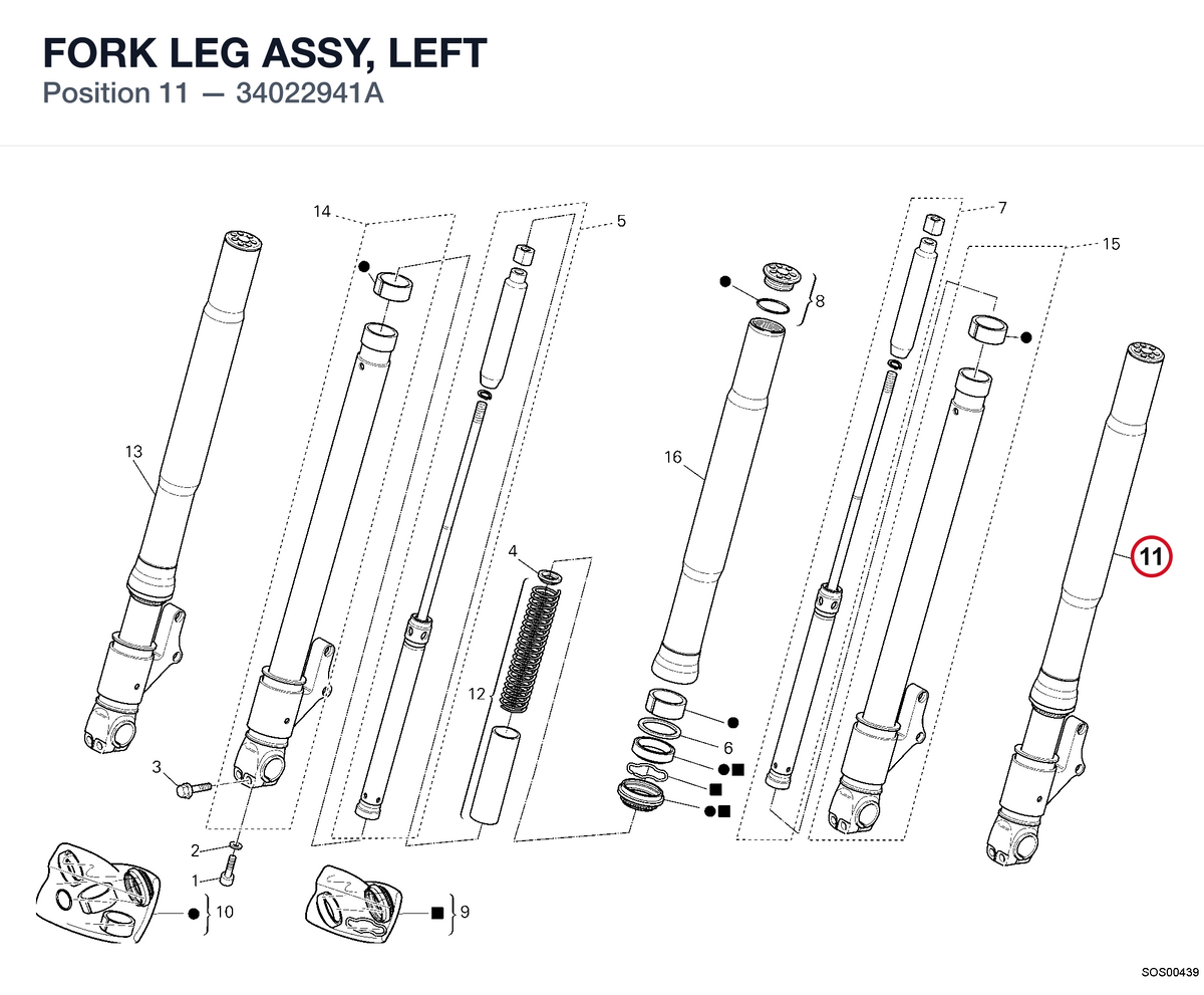 FORK LEG ASSY, LEFT