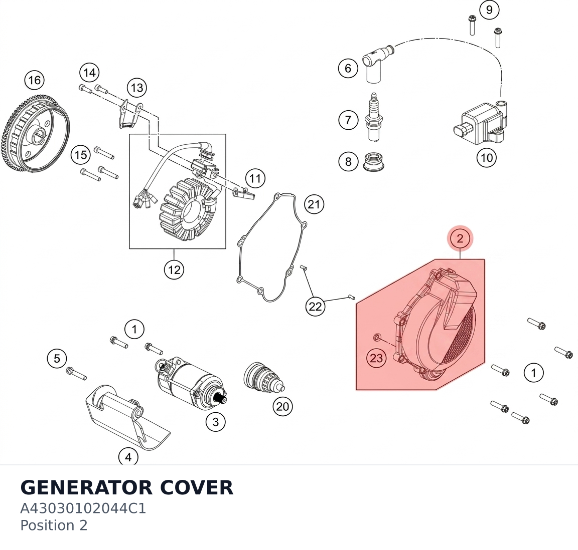 Diagram preview: GENERATOR COVER (A43030102044C1)