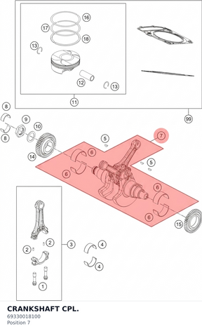 Diagram preview: CRANKSHAFT CPL. (69330018100)
