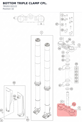 Diagram preview: BOTTOM TRIPLE CLAMP CPL. (78101132122)