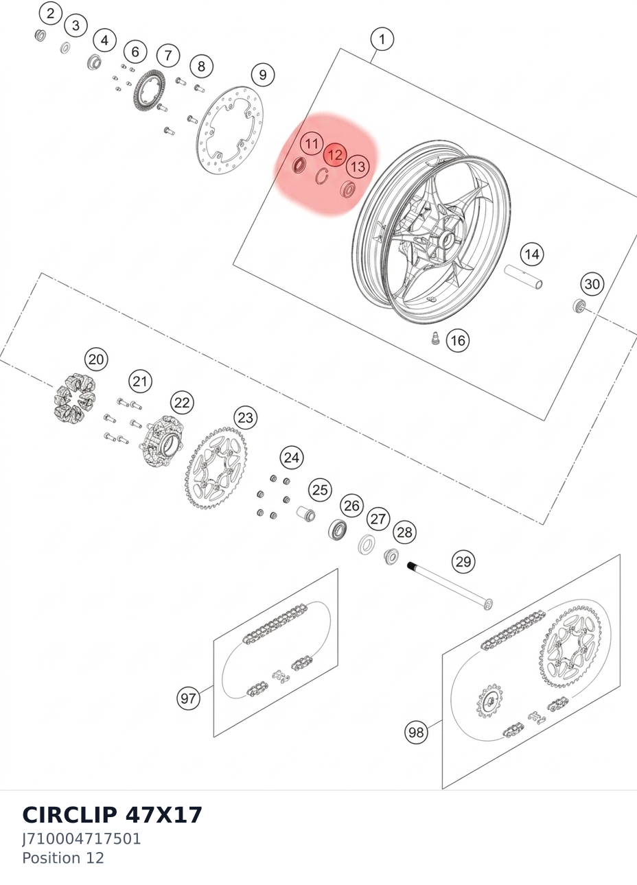 Diagram preview: CIRCLIP 47X17 (J710004717501)