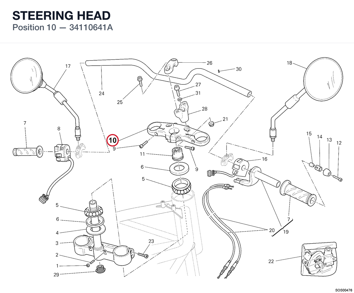 STEERING HEAD 34110641A diagram position