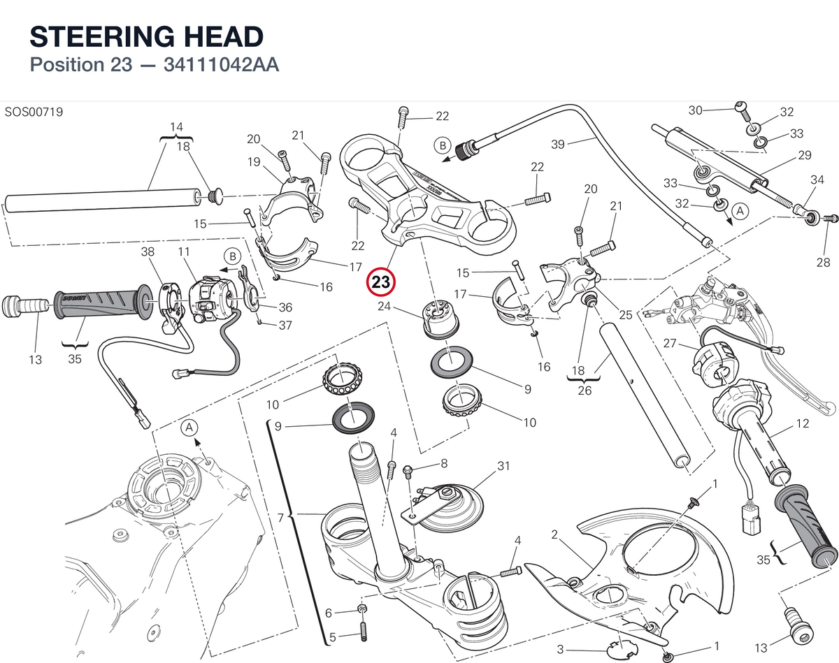 STEERING HEAD 34111042AA diagram position