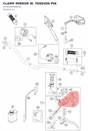 Diagram preview: CLAMP MIRROR W. TENSION PIN (6130204400030)