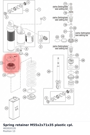 Diagram preview: Spring retainer M55x2x71x35 plastic cpl. (46181013S)