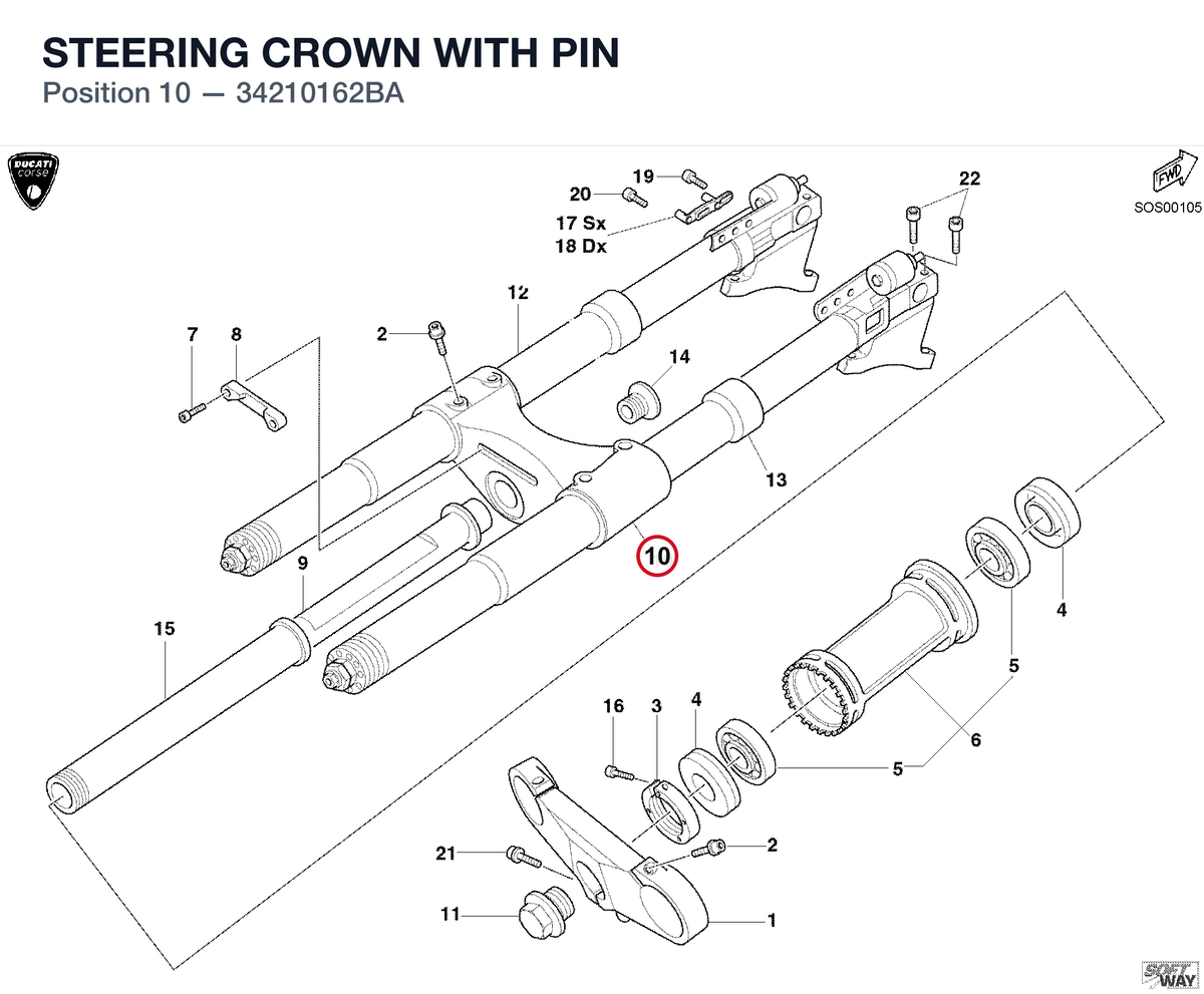 STEERING CROWN WITH PIN