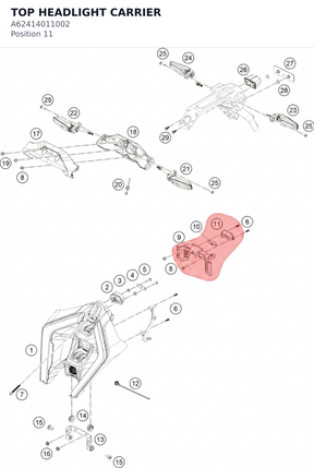 Diagram preview: TOP HEADLIGHT CARRIER (A62414011002)