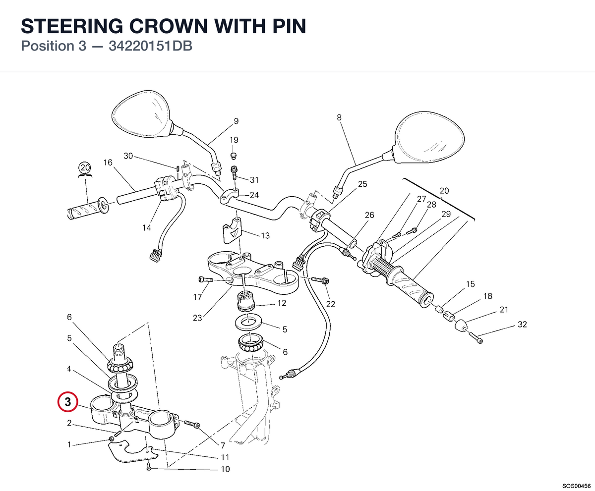 STEERING CROWN WITH PIN