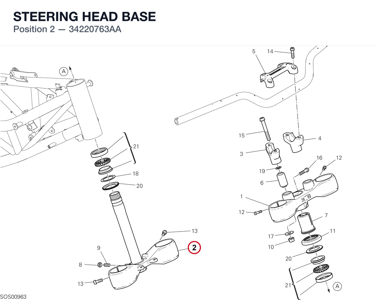 STEERING HEAD BASE 34220763AA diagram position