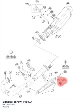 Diagram preview: Special screw, M5x14 (69008021260)