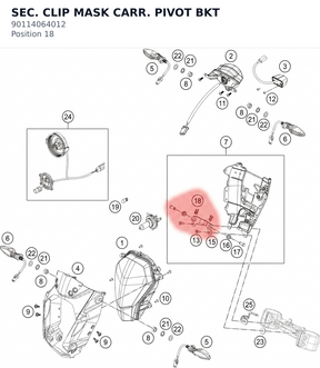 Diagram preview: SEC. CLIP MASK CARR. PIVOT BKT (90114064012)