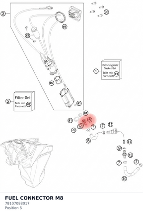 Diagram preview: FUEL CONNECTOR M8 (78107088017)