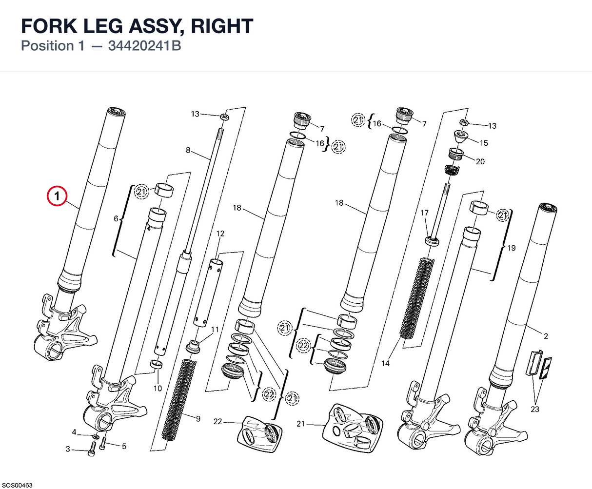FORK LEG ASSY, RIGHT