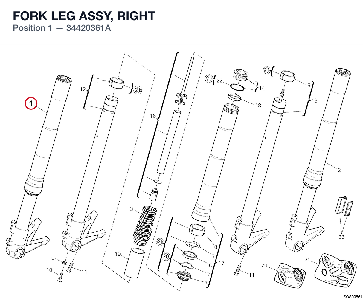 FORK LEG ASSY, RIGHT