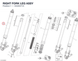 RIGHT FORK LEG ASSY 34420371A diagram position